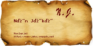 Nán Jákó névjegykártya